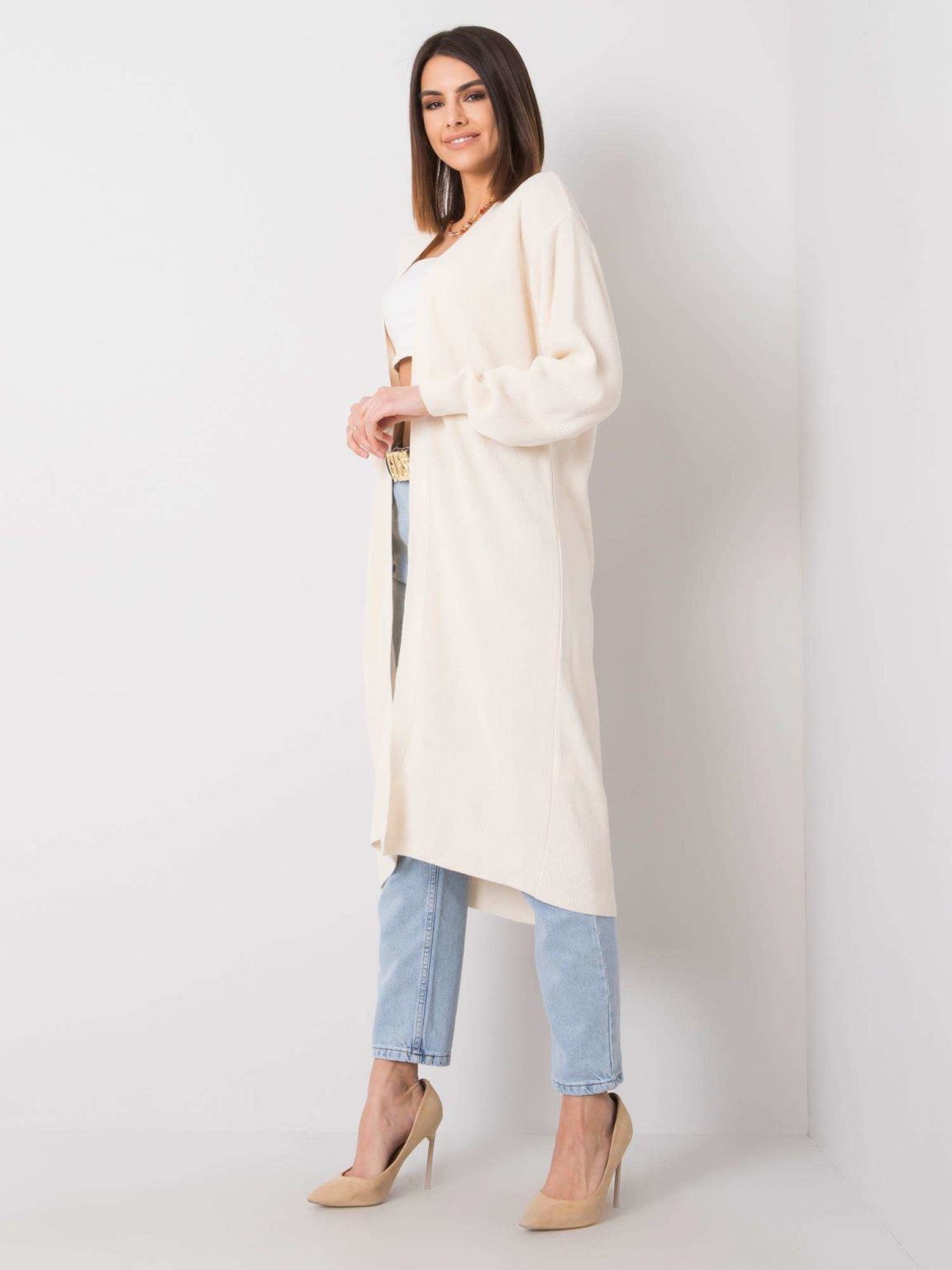 Ecru narzutka z dzianiny Bethanie RUE PARIS