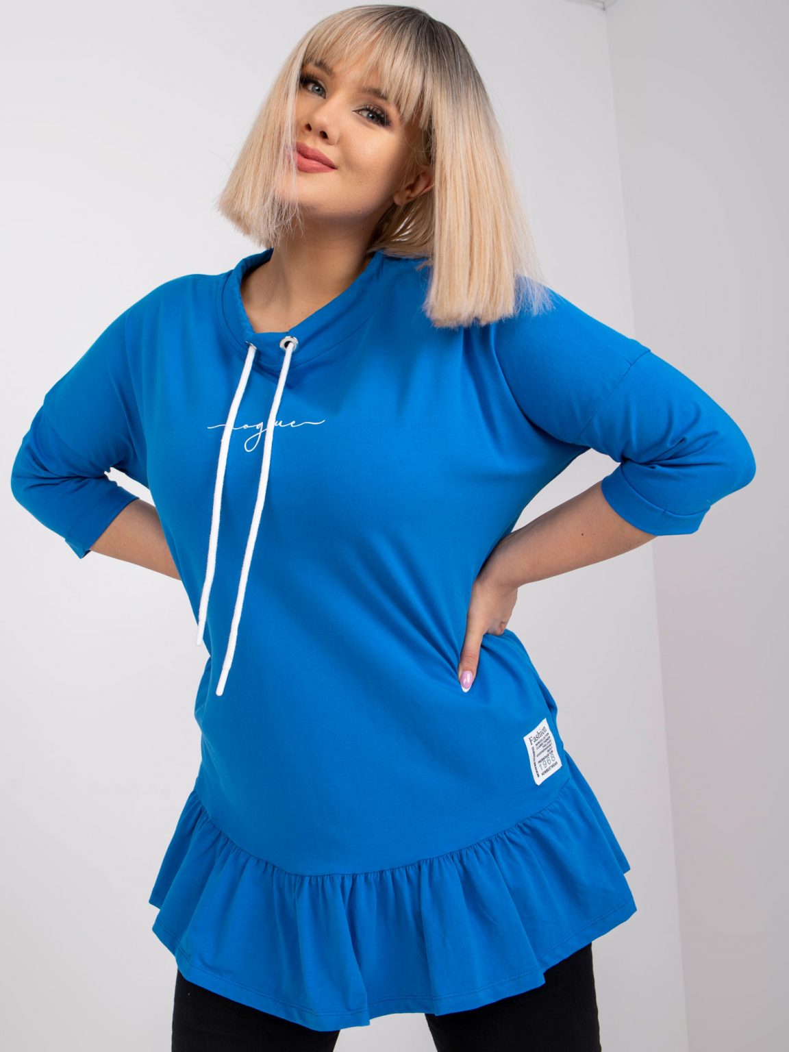 Ciemnoniebieska dresowa tunika plus size bawełniana Elisabeth
