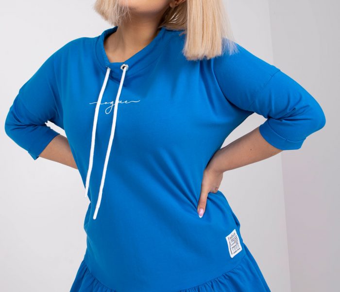 Hurtownia Ciemnoniebieska dresowa tunika plus size bawełniana Elisabeth