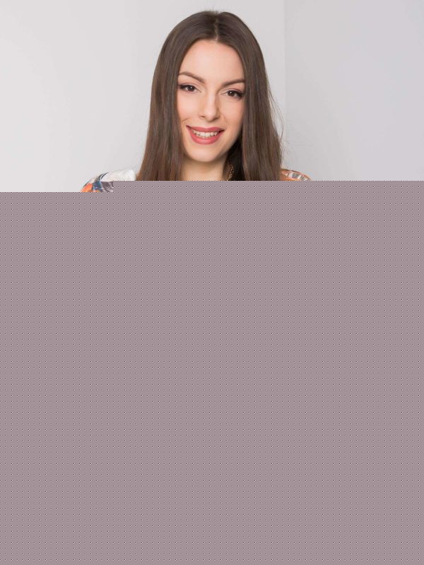 Biała bluzka plus size w kwiaty Yvone