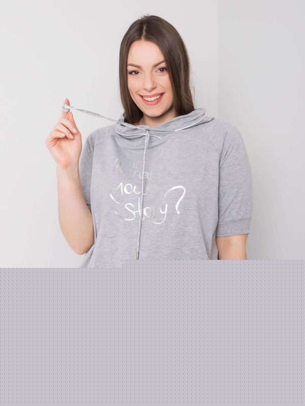 Szara melanżowa bluza plus size Whitney