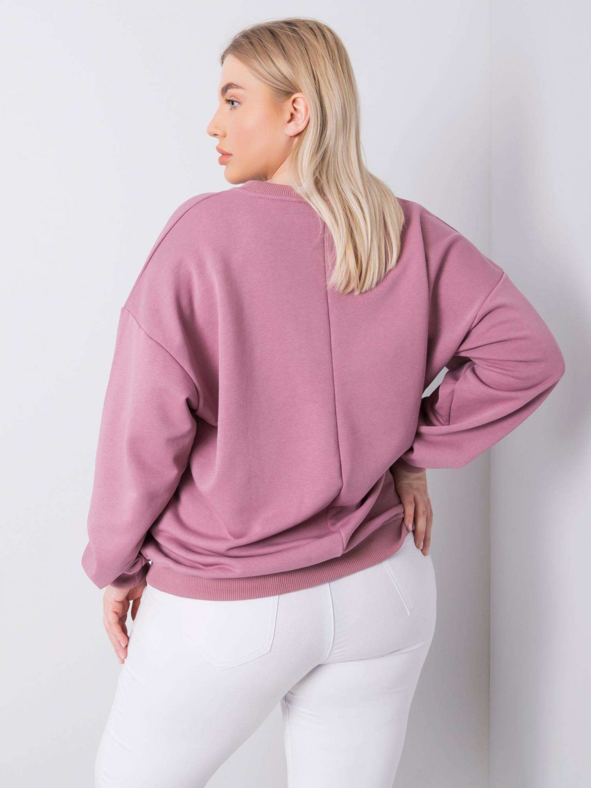 Brudnoróżowa bluza plus size Mischa