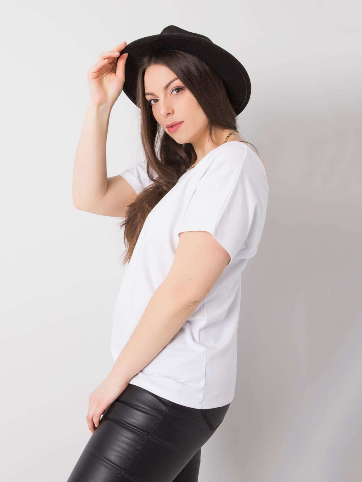 Biały t-shirt plus size Beverly
