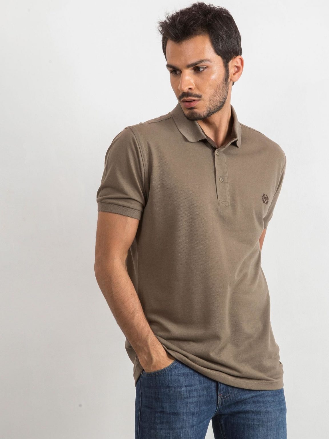 Khaki męska koszulka polo Reverse