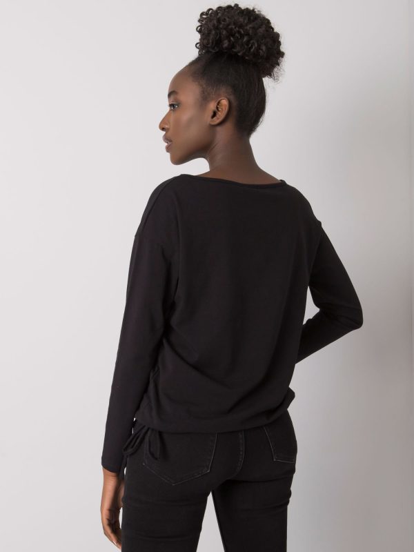 Czarna bawełniana bluzka z nadrukiem Scarllet