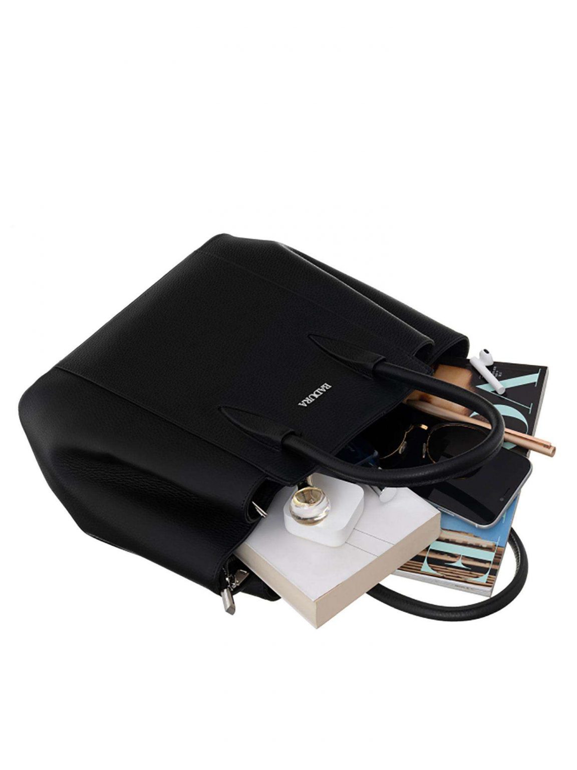 Czarna skórzana torba BADURA