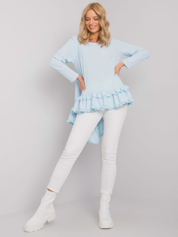 Jasnoniebieska bluzka z falbaną Tracy RUE PARIS