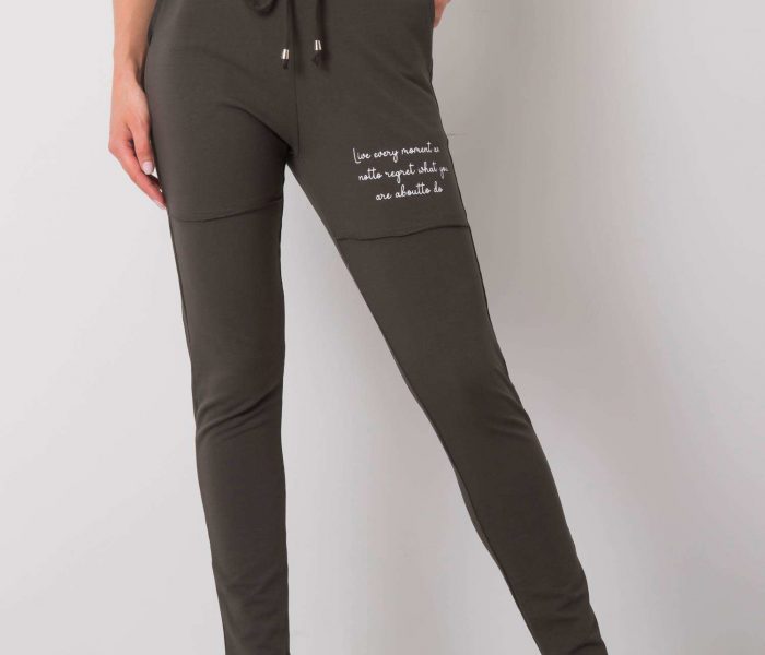 Hurtownia Ciemne khaki spodnie dresowe Jennifer