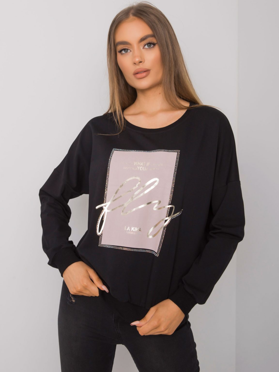 Czarna bluza damska z nadrukiem Salisbury