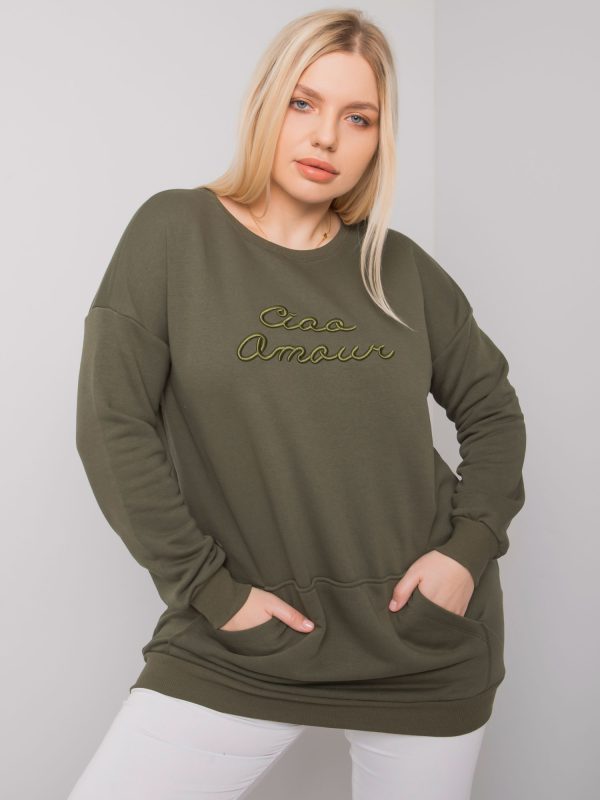 Khaki długa bluza plus size Easton