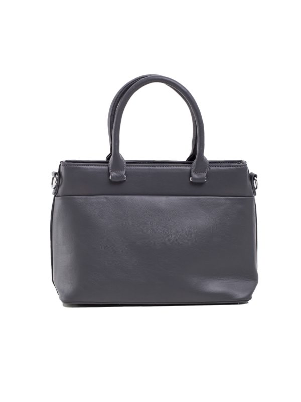 Ciemnoszara torba city bag z odpinanym paskiem