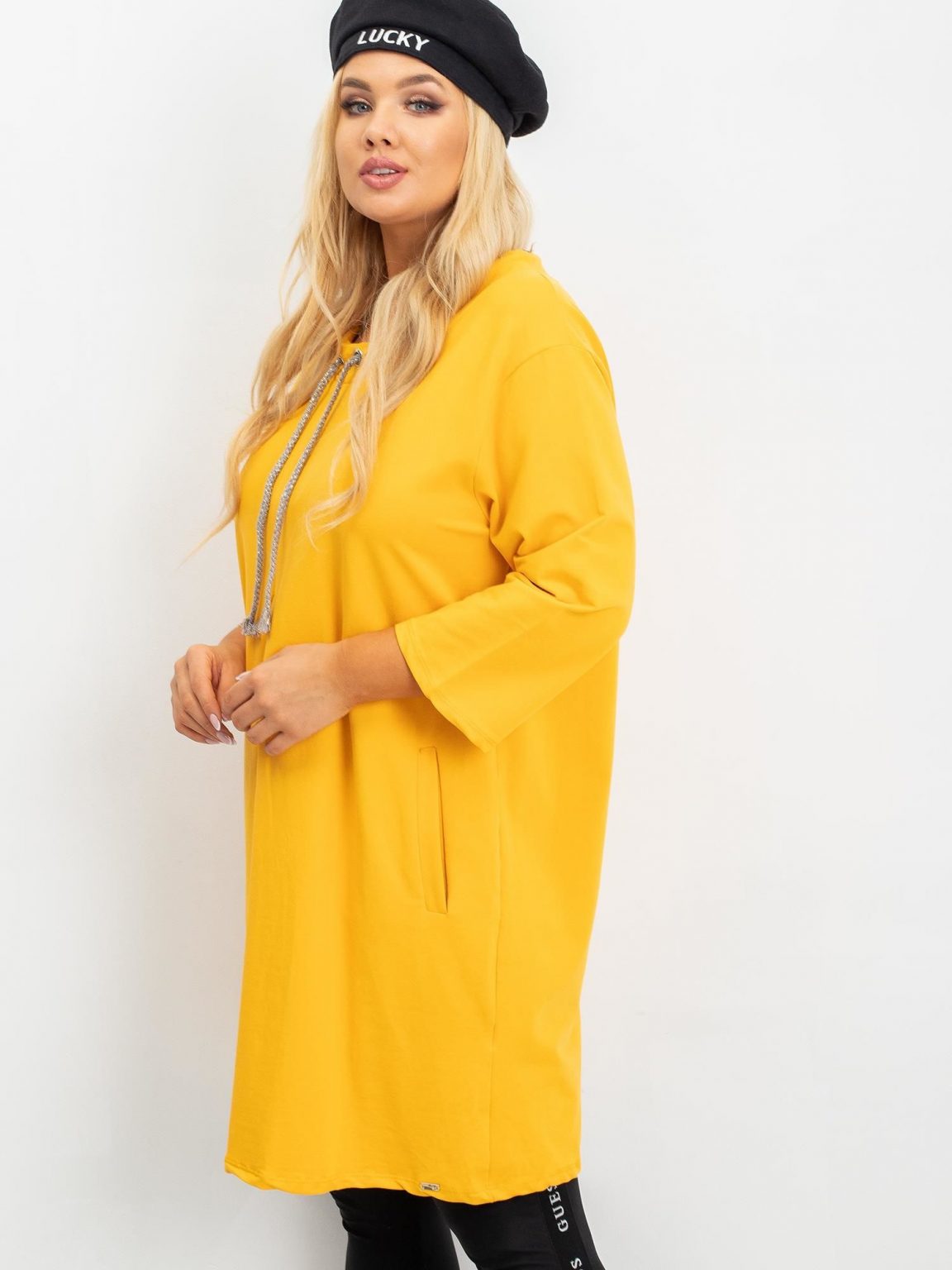 Ciemnożółta tunika plus size Alexa