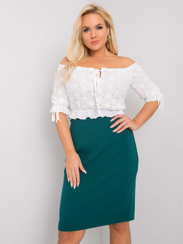 Ciemnozielona ołówkowa spódnica plus size Sally