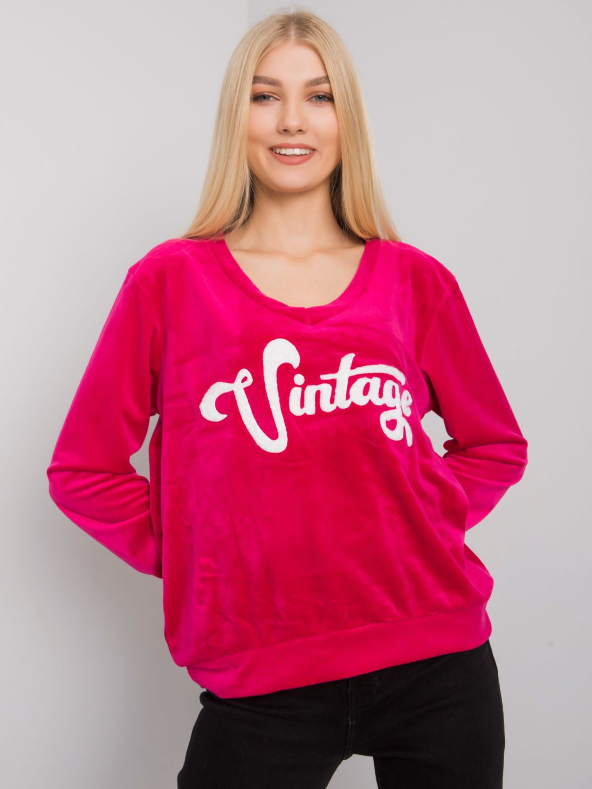 Fuksjowa bluza welurowa Cristobel