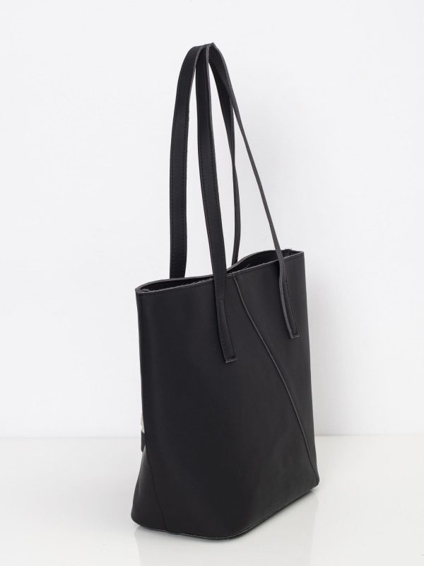 Czarna damska torba shopper