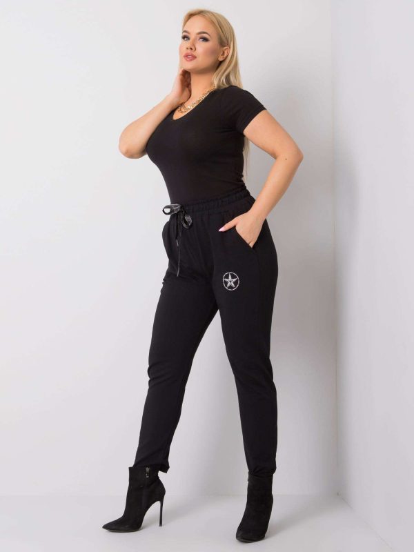 Czarne spodnie plus size Judith