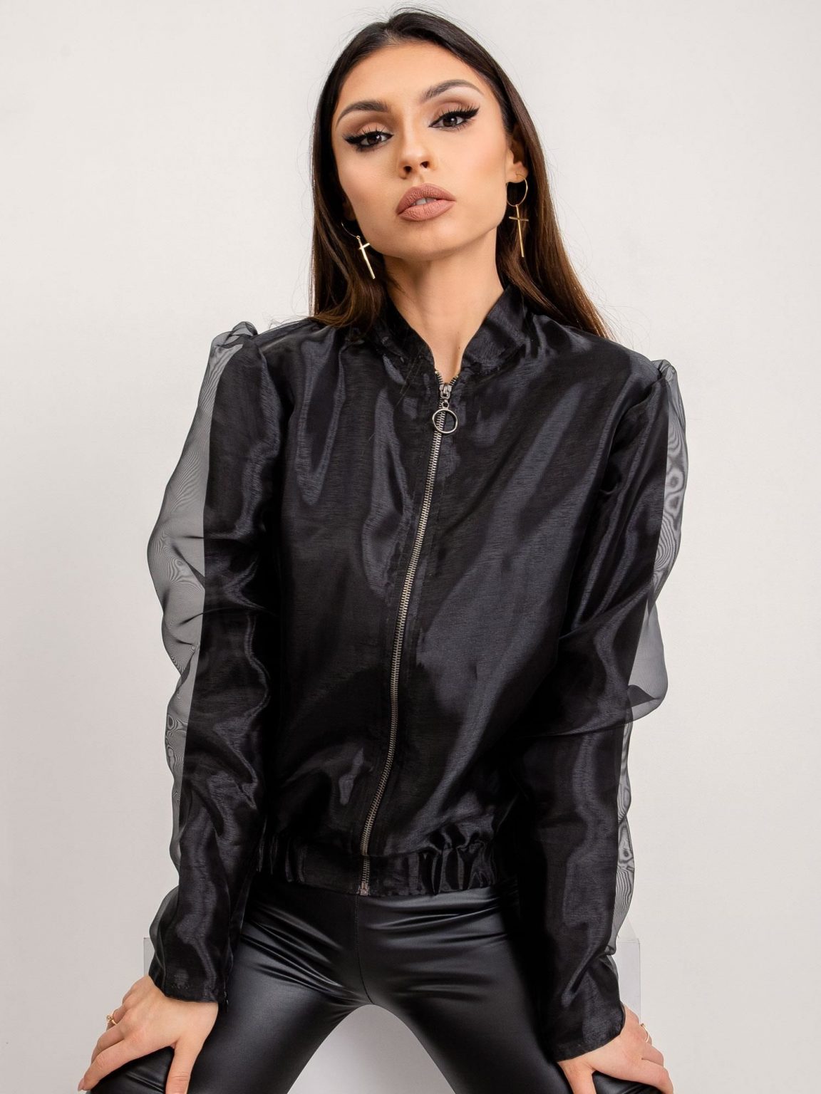 BSL Czarna bluza bomberka