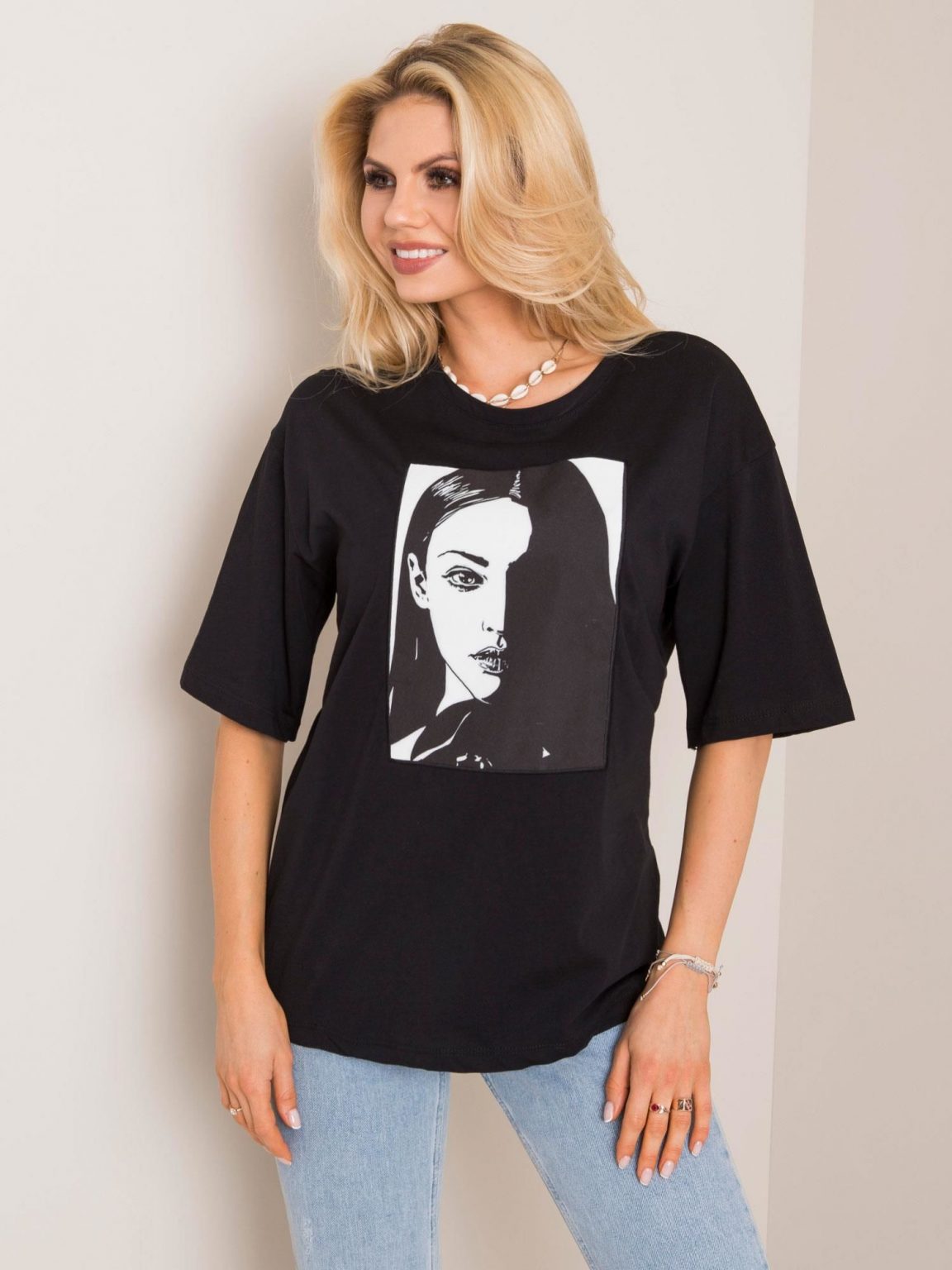 Czarny t-shirt Woman RUE PARIS