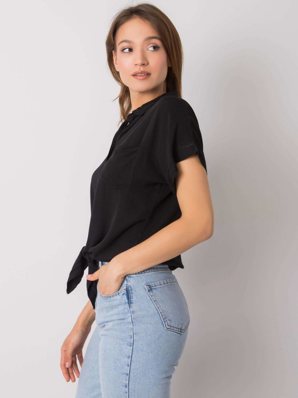 Czarna bluzka z wiązaniem Marisol