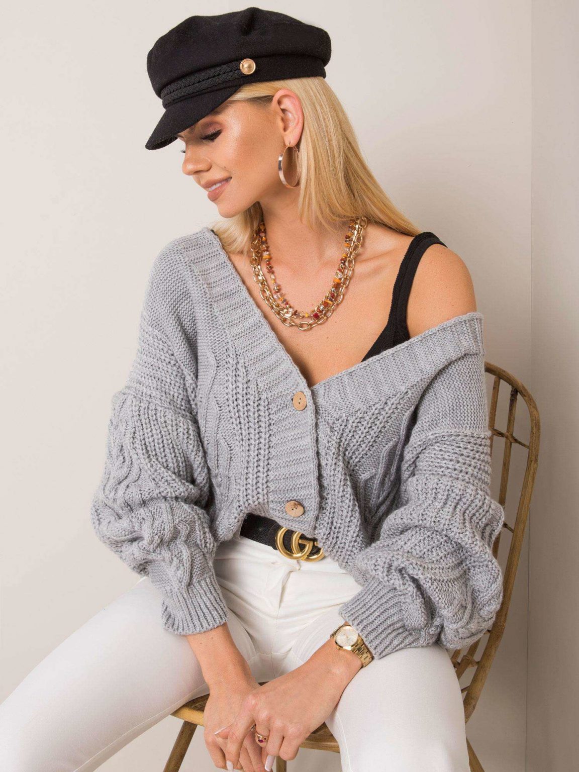 Szary sweter Gianna OCH BELLA