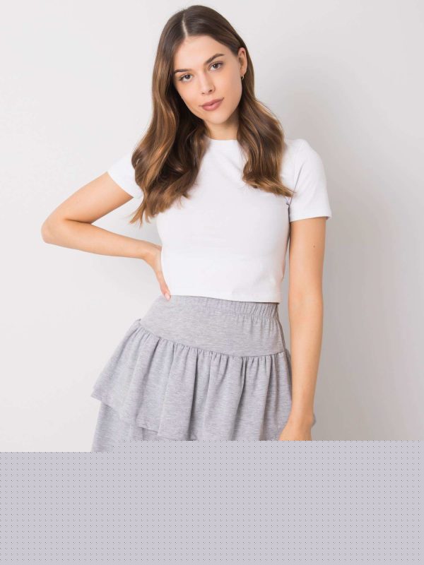Szara spódnica mini z falbanami Jenny