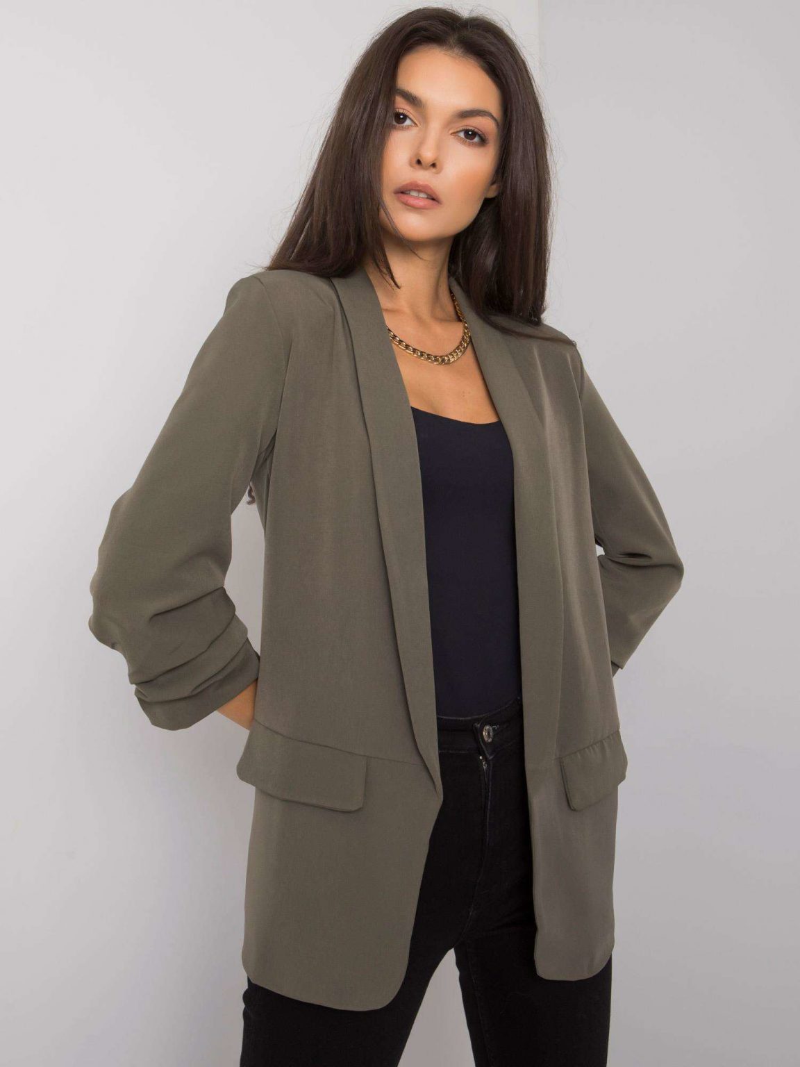 Khaki marynarka damska Eva OCH BELLA