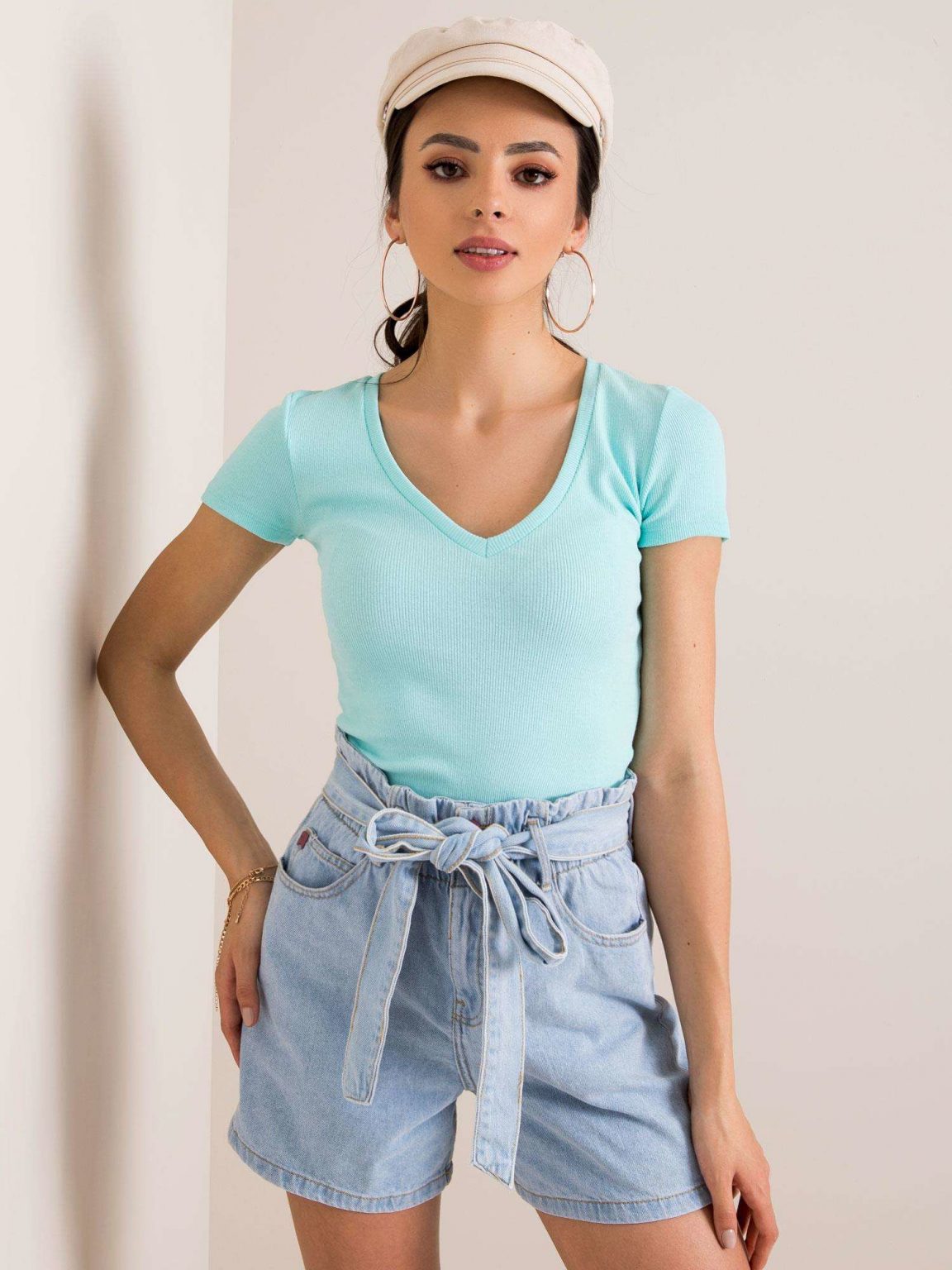 Miętowy t-shirt Shilla RUE PARIS