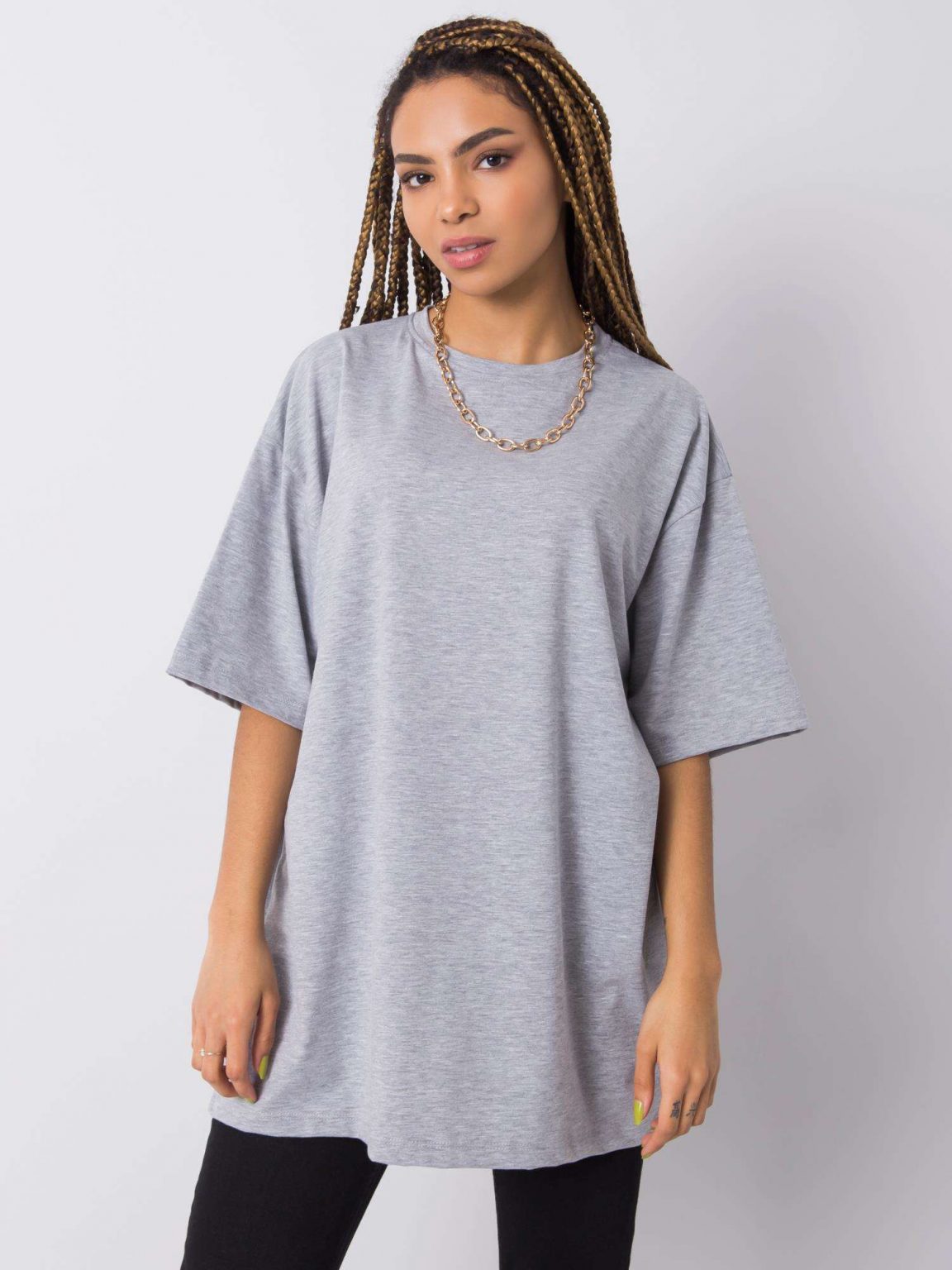 Szary melanżowy t-shirt Juliet RUE PARIS