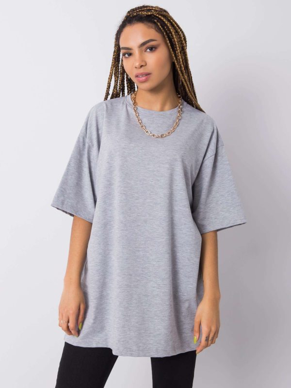 Szary melanżowy t-shirt Juliet RUE PARIS