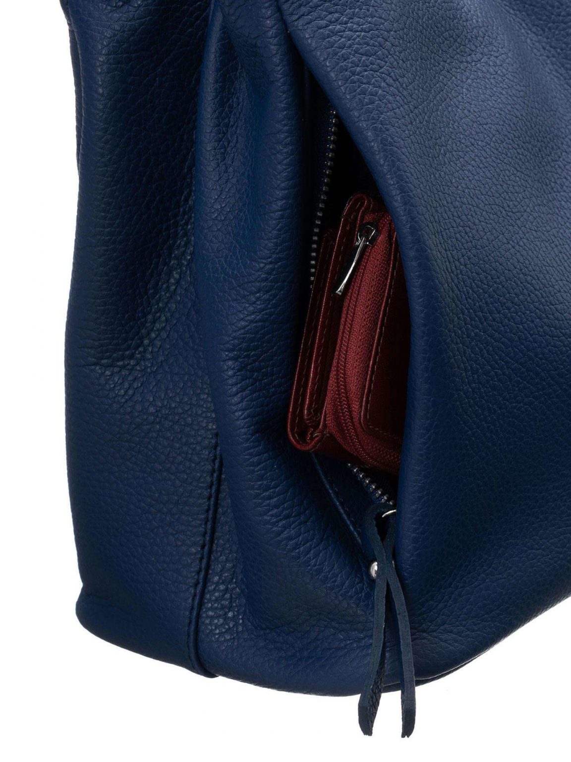 Ciemnoniebieska torebka ze skóry naturalnej BADURA