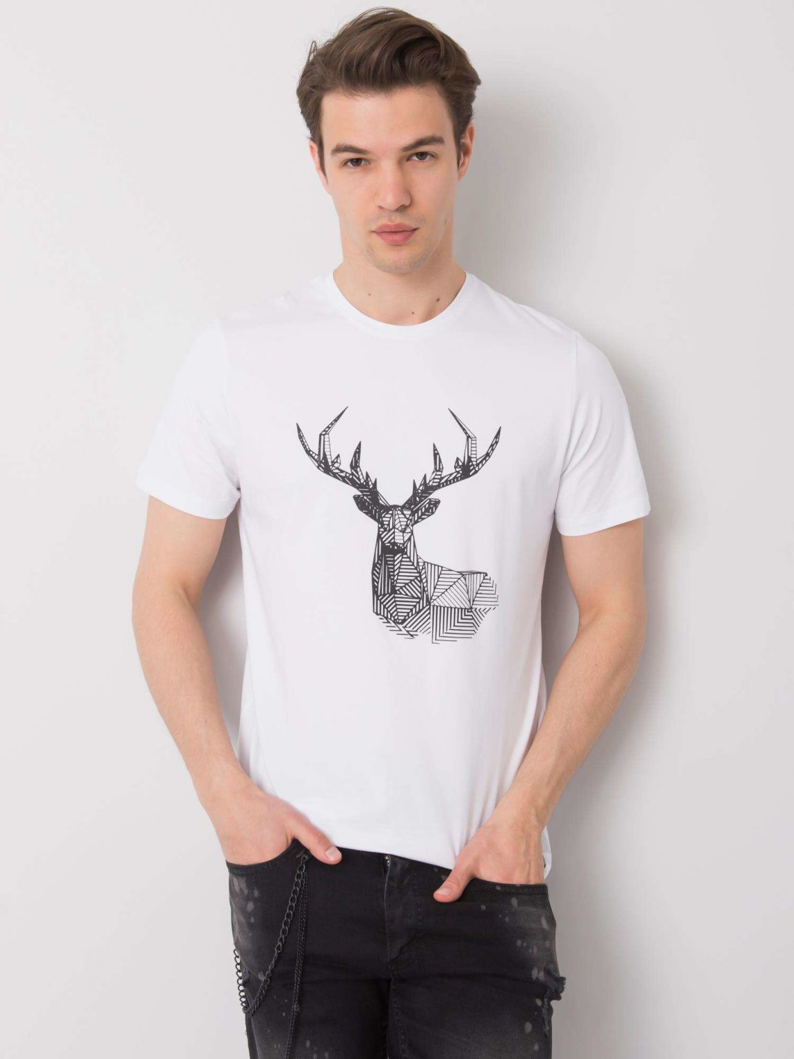 Biały t-shirt męski Carson LIWALI