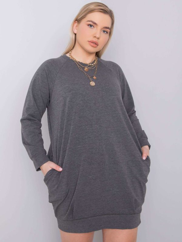 Ciemnoszara melanżowa sukienka plus size Ariadne