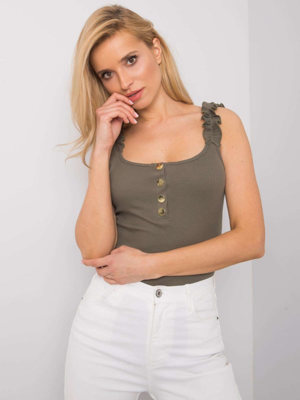 Khaki top prążkowany Emmie OCH BELLA