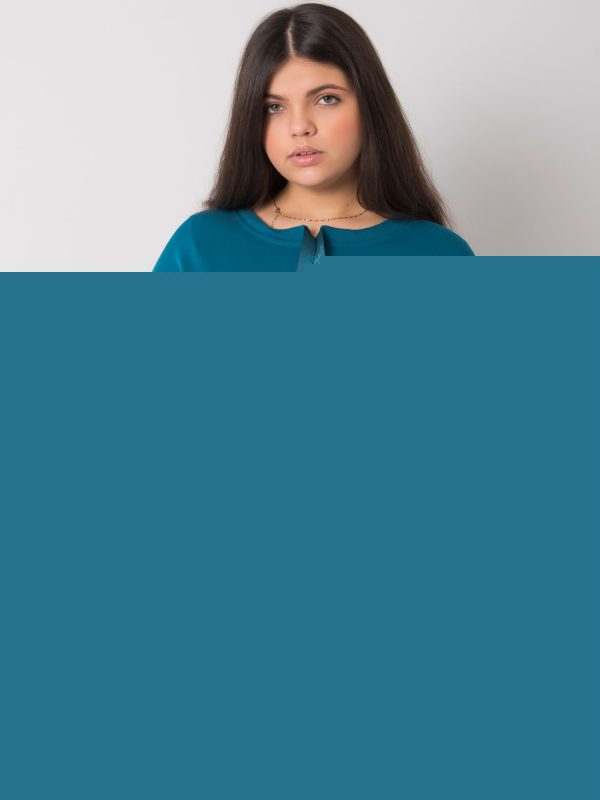 Granatowo-morska bluza plus size bez kaptura Sira