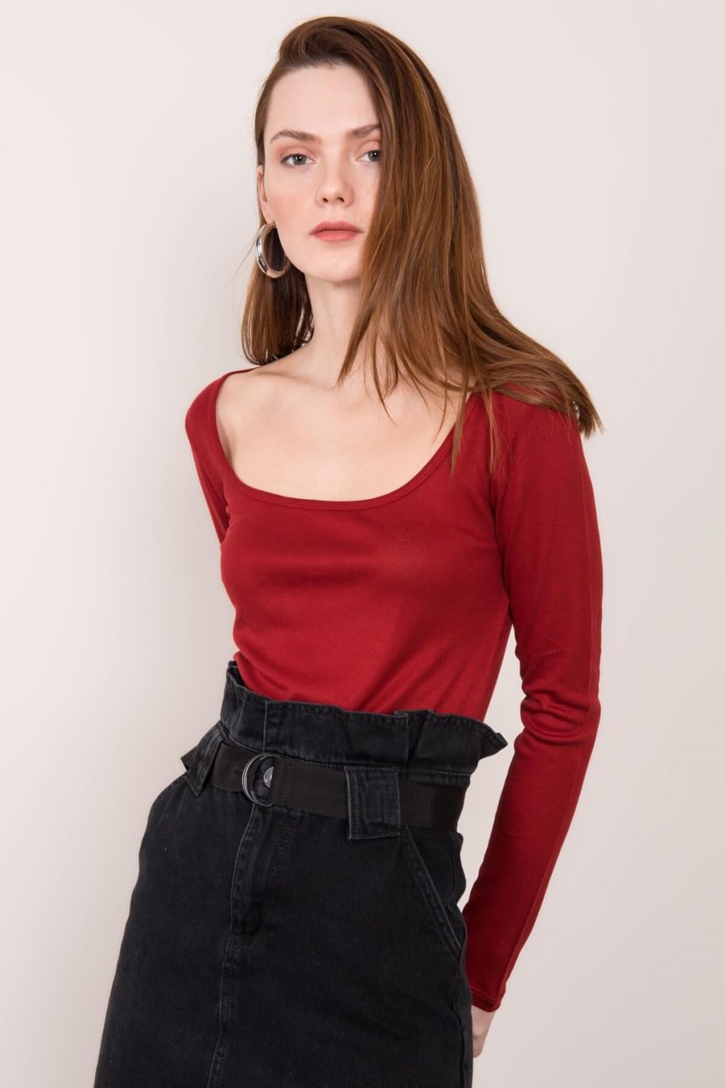 Ciemnoczerwone body damskie BSL