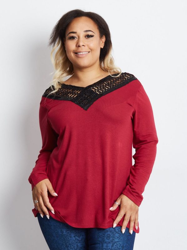 Bordowa bluzka plus size Patience