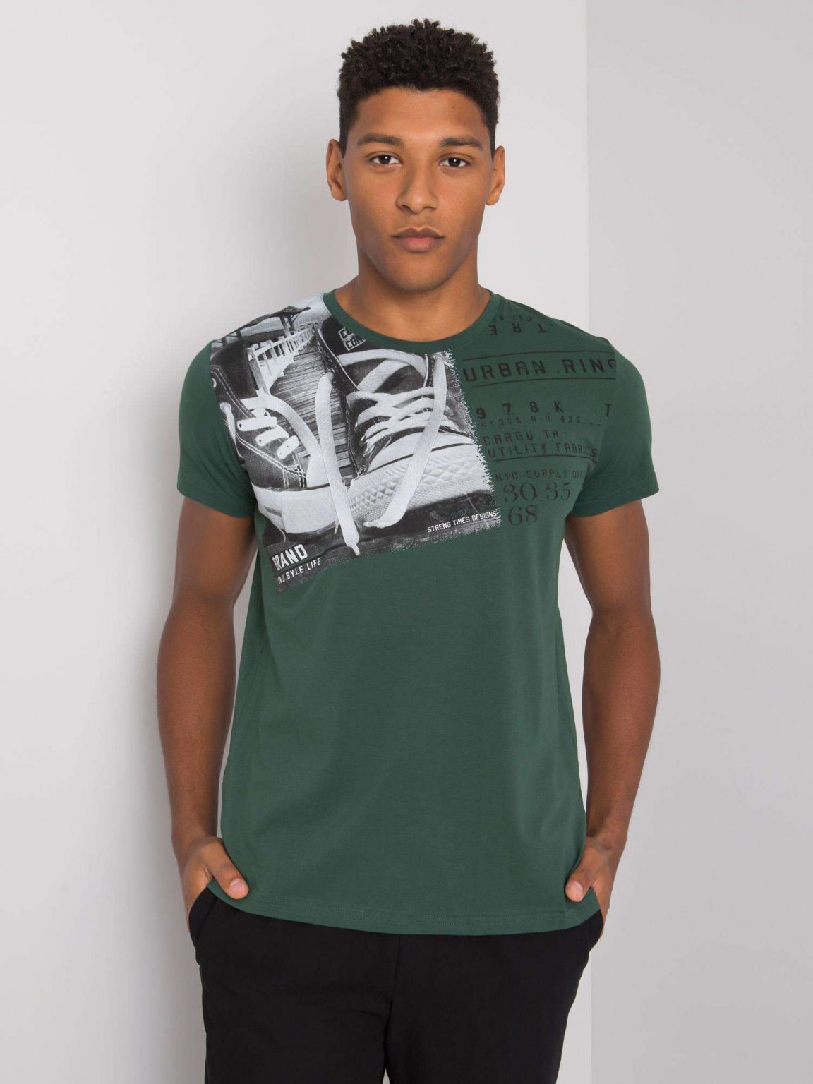 Khaki t-shirt z bawełny Kendrick