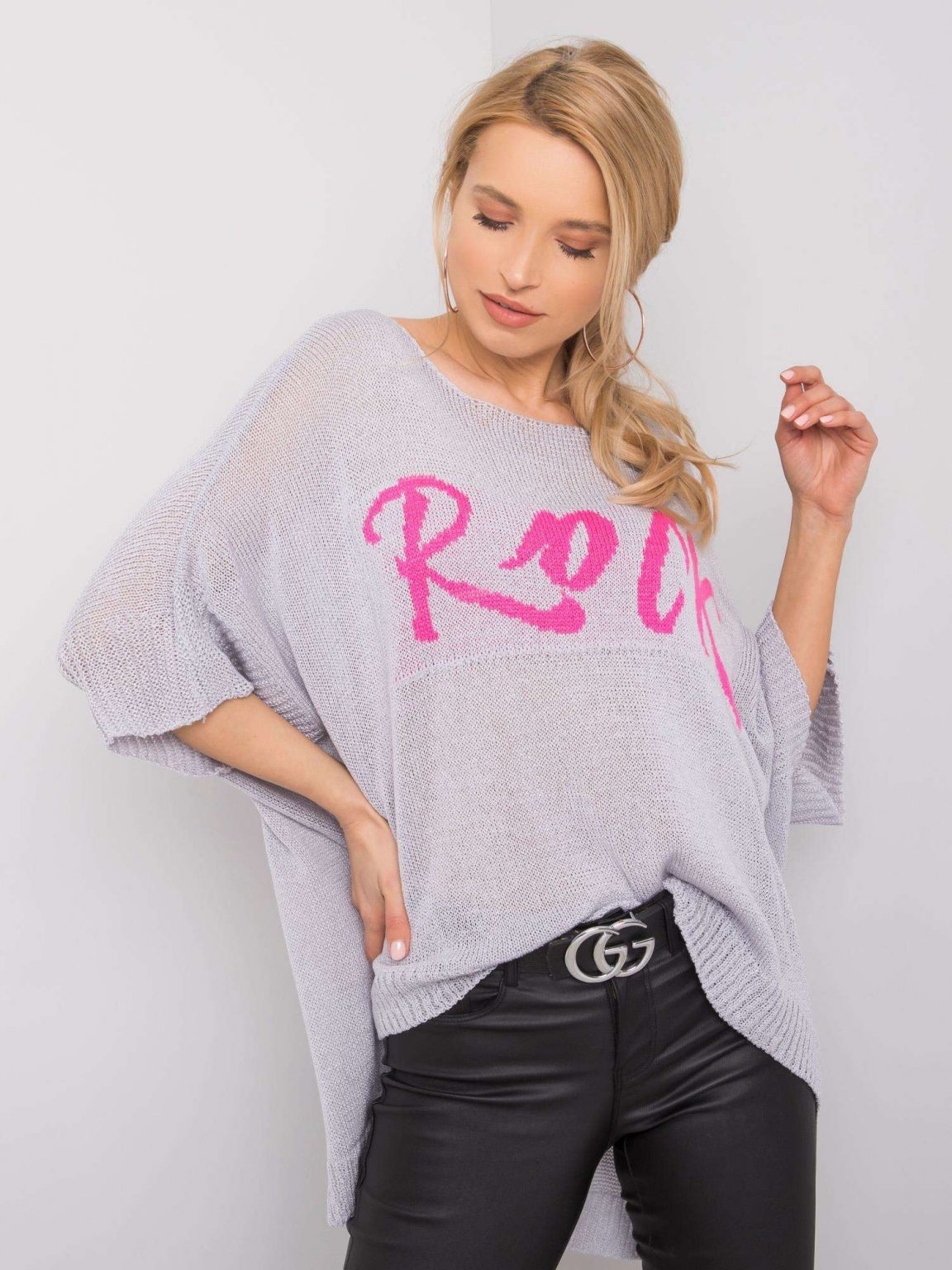 Szary sweter oversize Thea