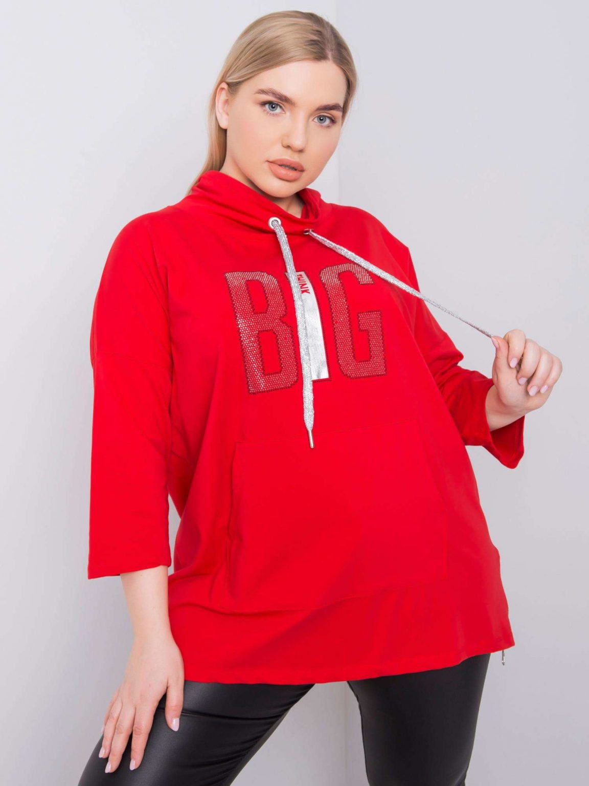 Czerwona bluzka plus size Iselin
