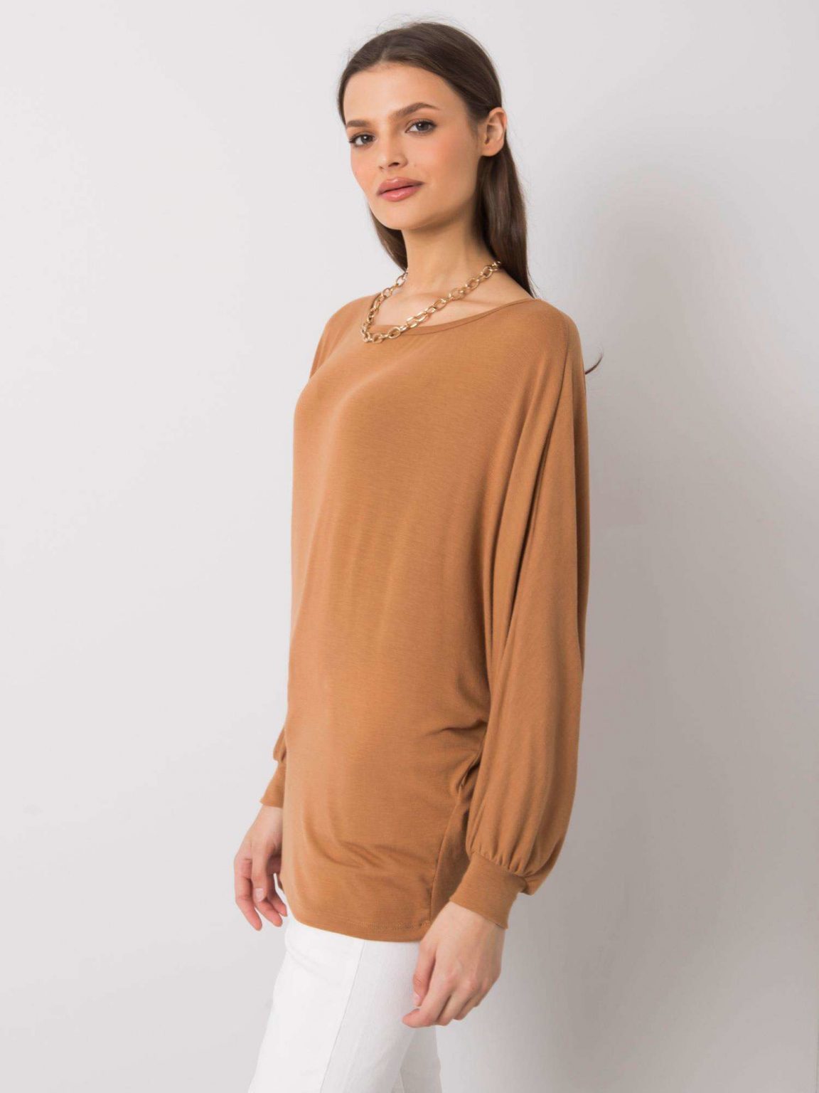 Jasnobrązowa bluzka oversize Madelena RUE PARIS