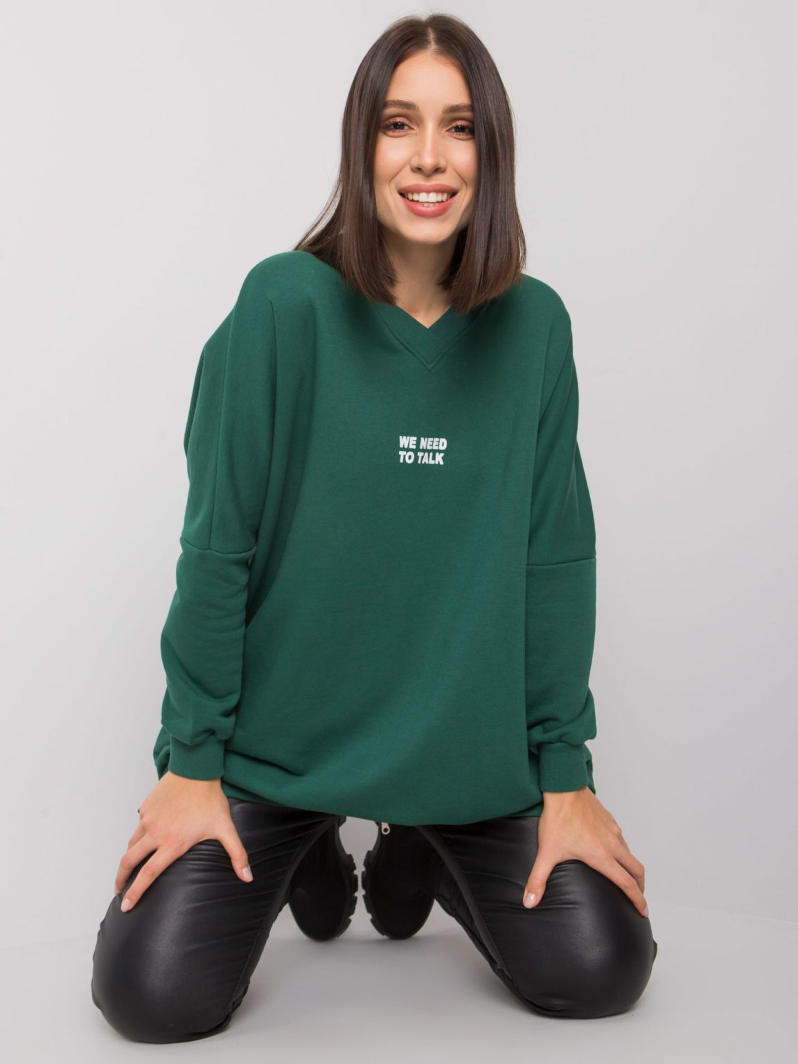 Ciemnozielona tunika plus size bawełniana Raella