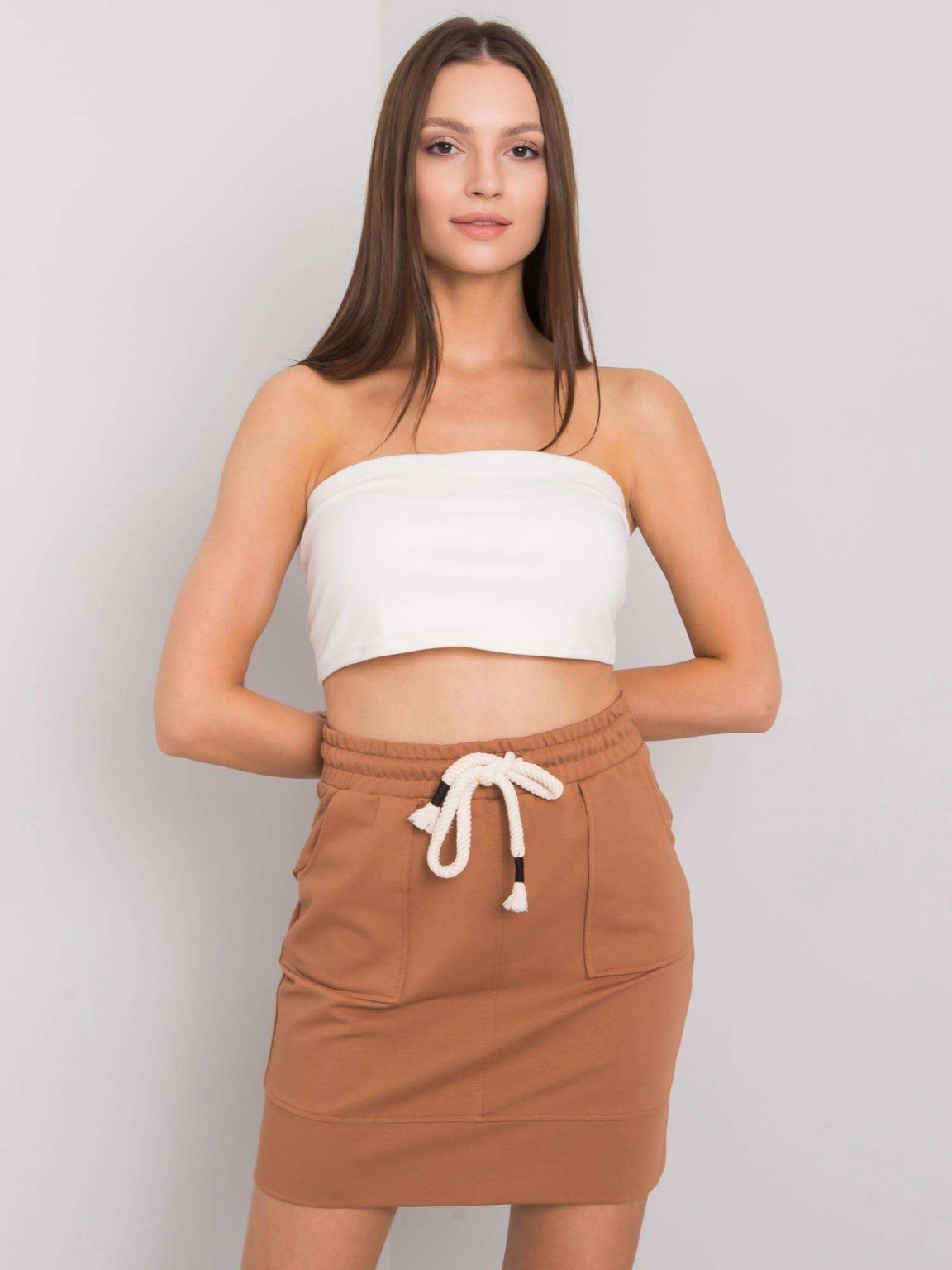 Jasnobrązowa spódnica dresowa Amelia