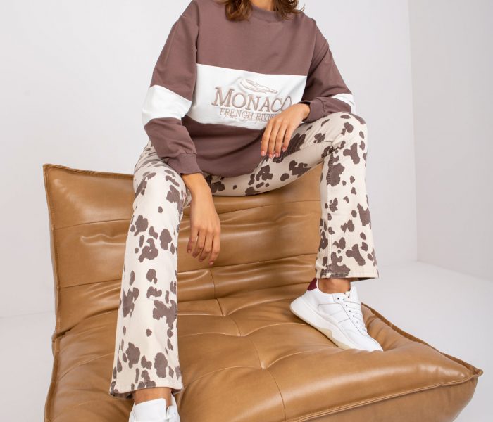 Hurtownia Brązowa dresowa bluza oversize Bethany