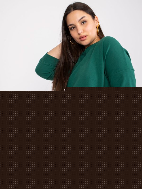 Ciemnozielona długa bluzka plus size Odile