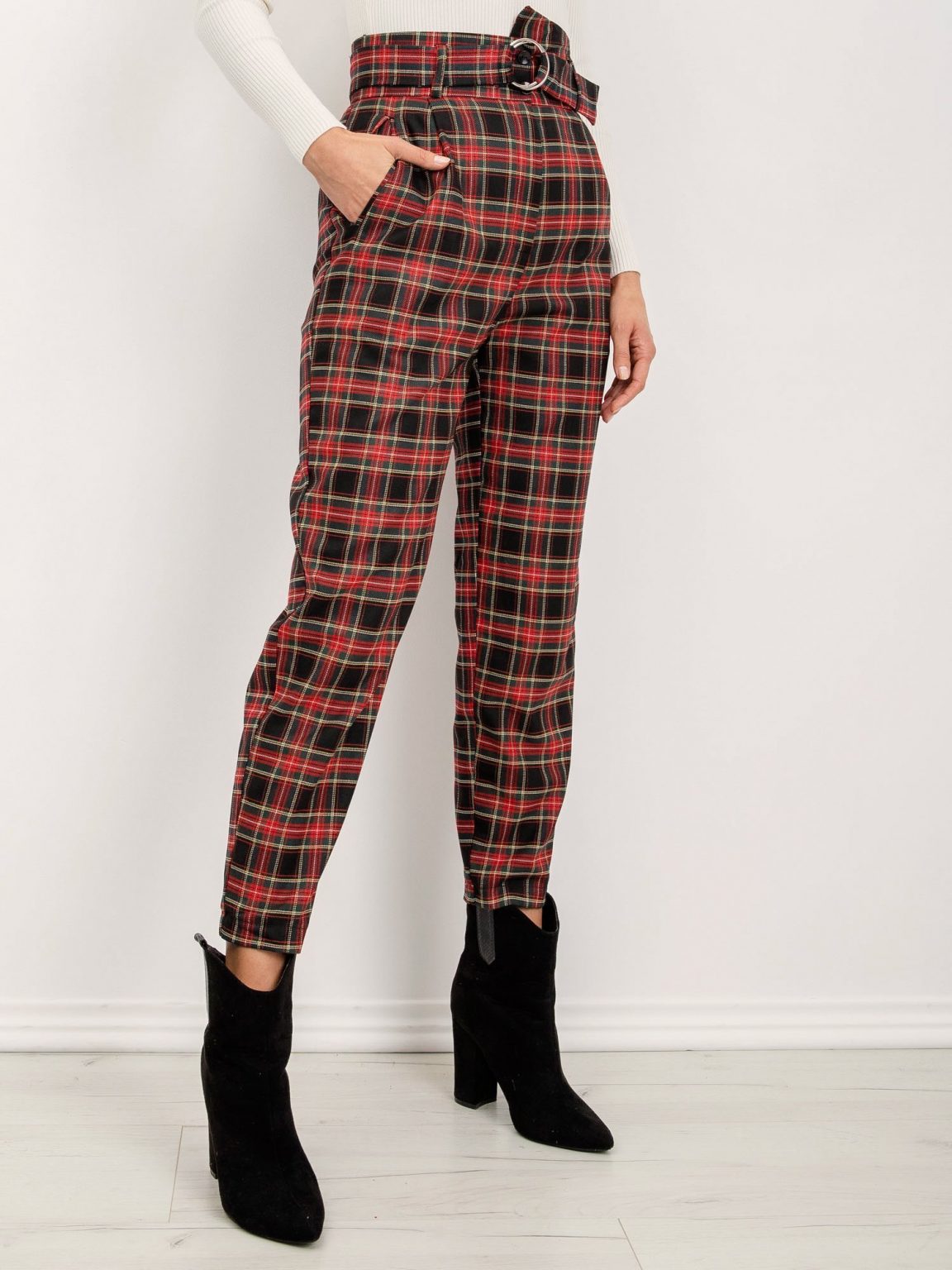 BSL Czerwono-zielone spodnie damskie