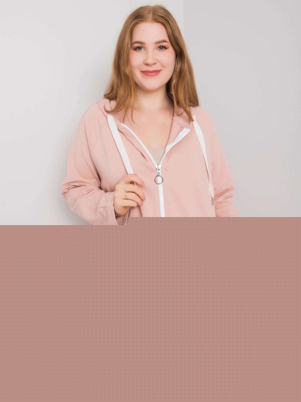 Brudnoróżowa rozpinana bluza plus size Idrissa