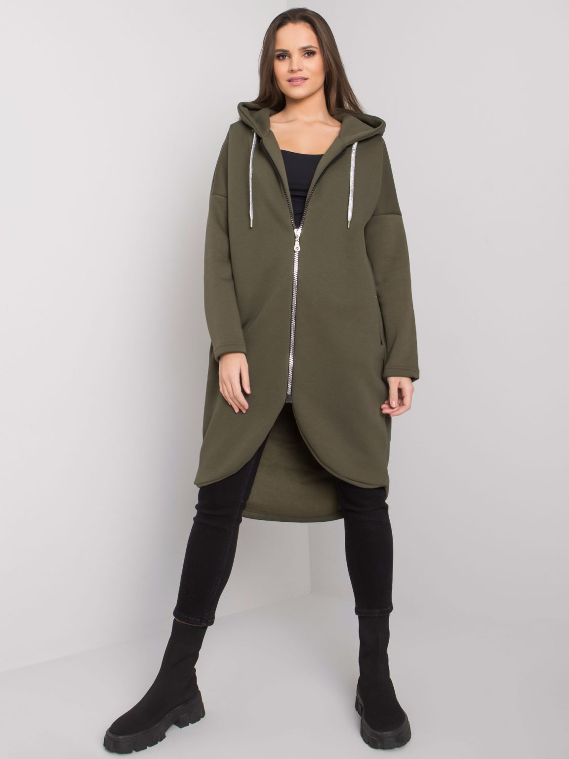Khaki długa bluza damska Tabby