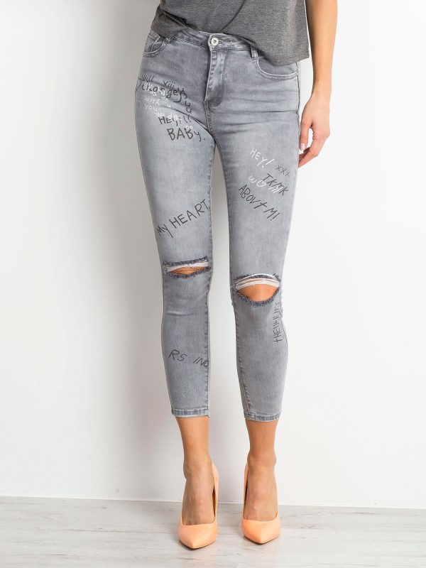 Szare jeansy Chambray