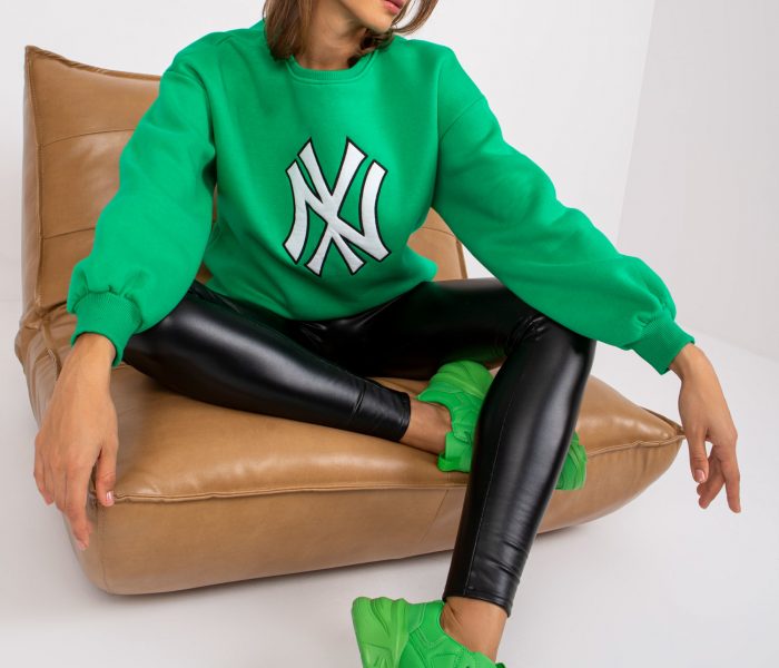 Hurtownia Zielona dresowa bluza oversize Auriane