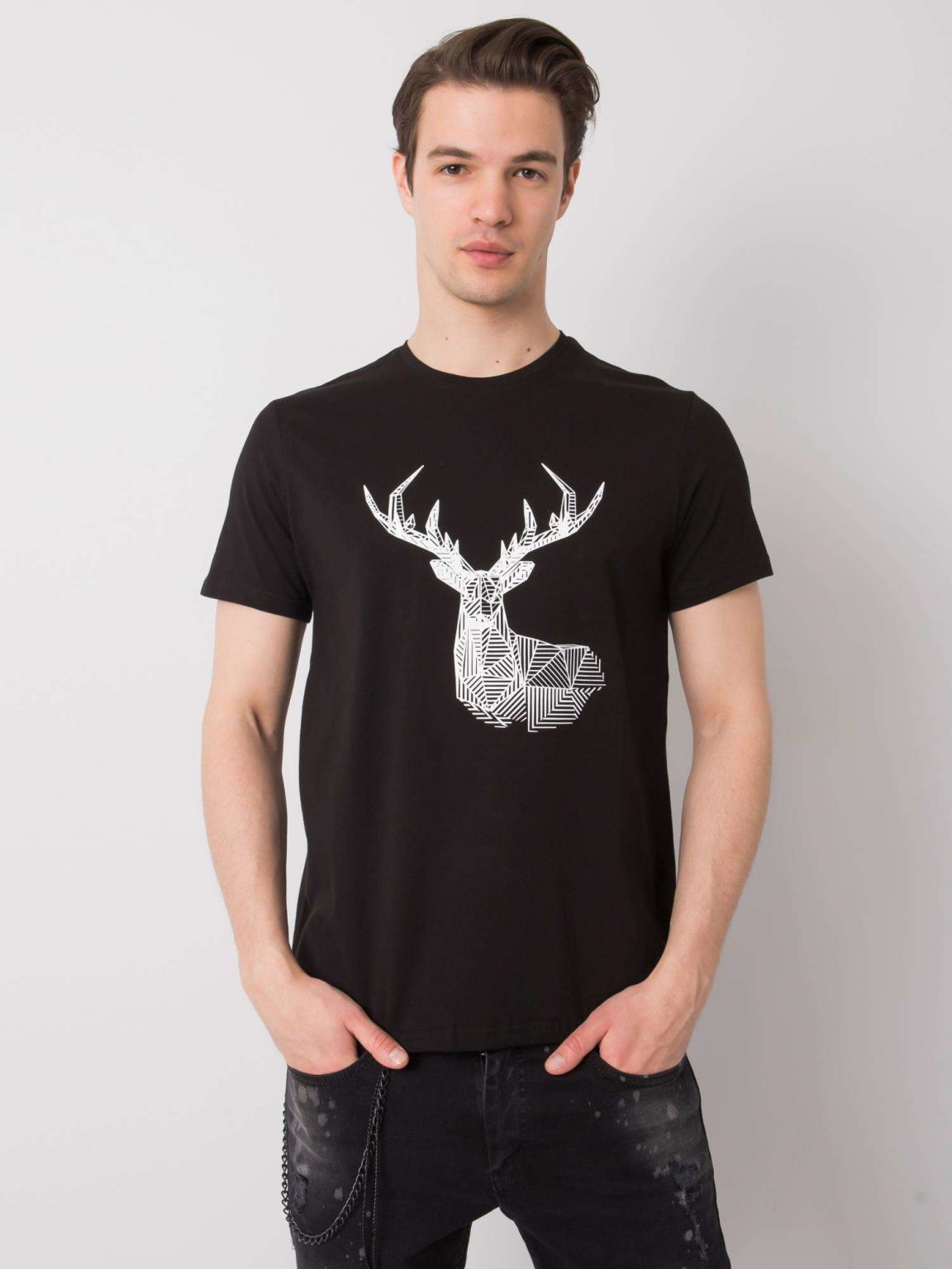 Czarny t-shirt męski Carson LIWALI